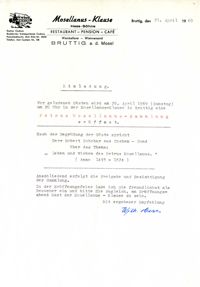 Uitnodiging tentoonstelling (1969)